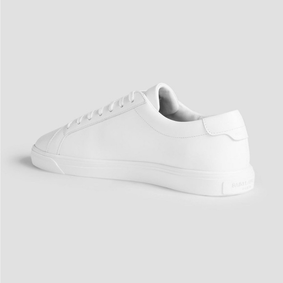 SAINT LAURENT Andy Leather Sneakers in White | Women's 35.5 / 5.5 - Picture 3 of 14